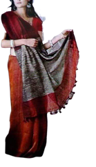 Pure linen plane saree SILK ZONE