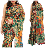 Soft heavy linen whit kalamkari print saree Dipen