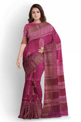Pure Tussar Silk print saree