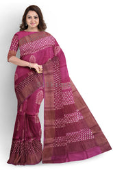 Pure Tussar Silk print saree