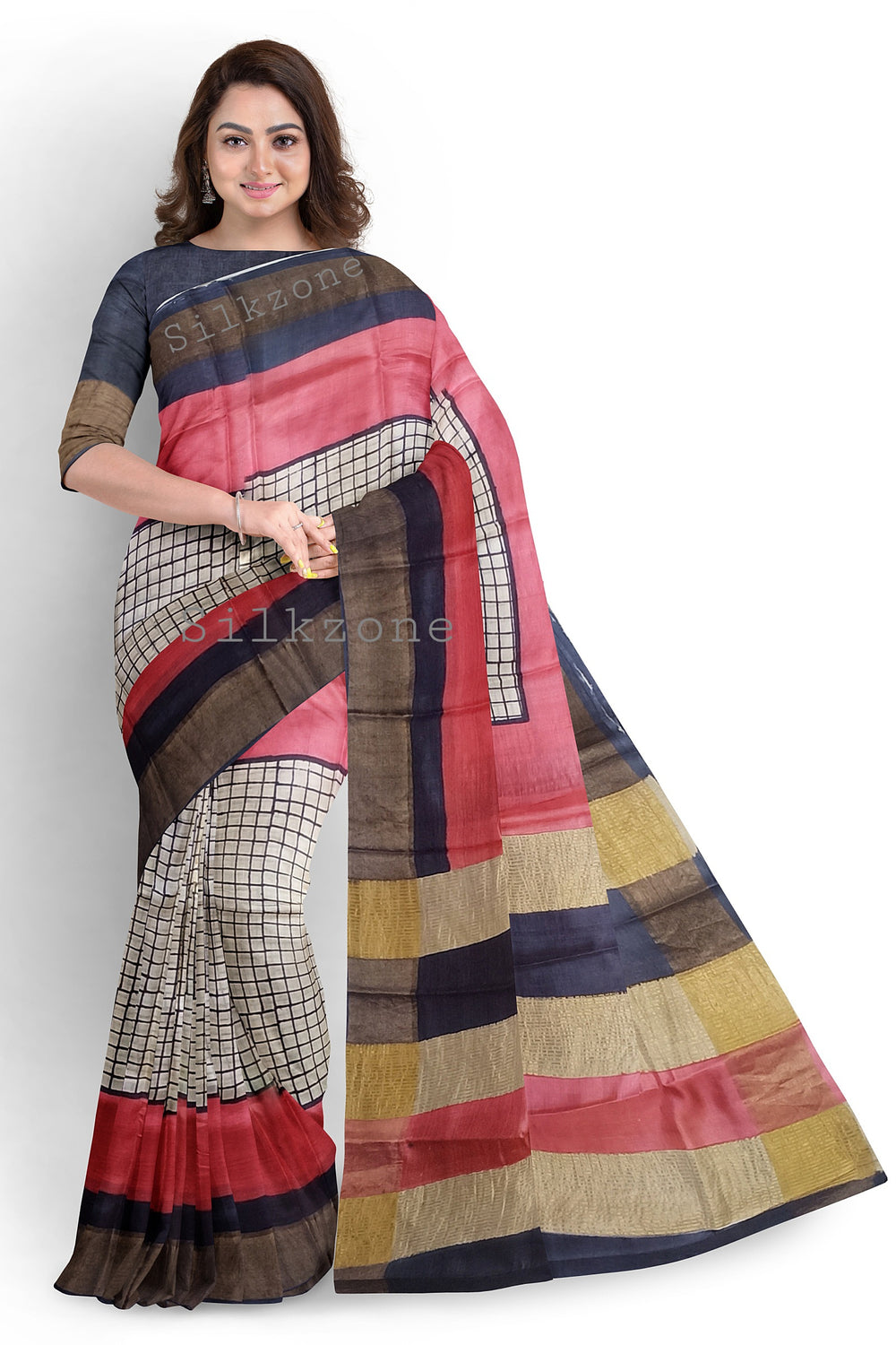 Pure Tussar Silk print saree