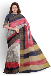 Pure Tussar Silk print saree