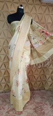 Silk linen saree silkzon.in