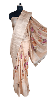 Pure Tussar Silk print saree