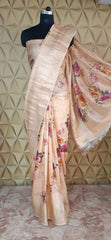Pure Tussar Silk print saree