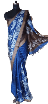 Pure Tussar Silk print saree