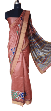 Pure Tussar Silk print saree