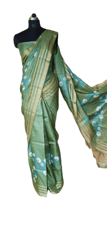Pure Tussar Silk print saree