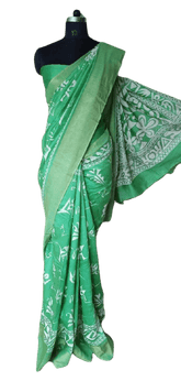 Pure Tussar Silk print saree