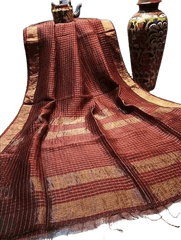 Plain linen saree silkzon.in