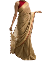 Linen plain saree silkzon.in
