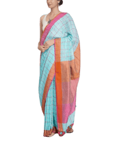 Linen check saree silkzon.in