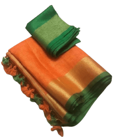 Linen plain saree silkzon.in