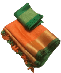 Linen plain saree silkzon.in