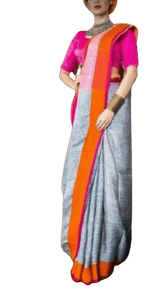 Linen plain saree silkzon.in