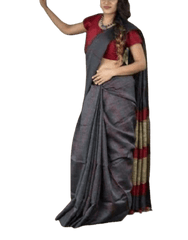 Linen plain saree silkzon.in