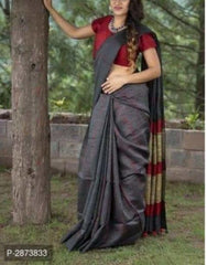 Linen plain saree silkzon.in