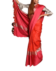Plain linen saree silkzon.in
