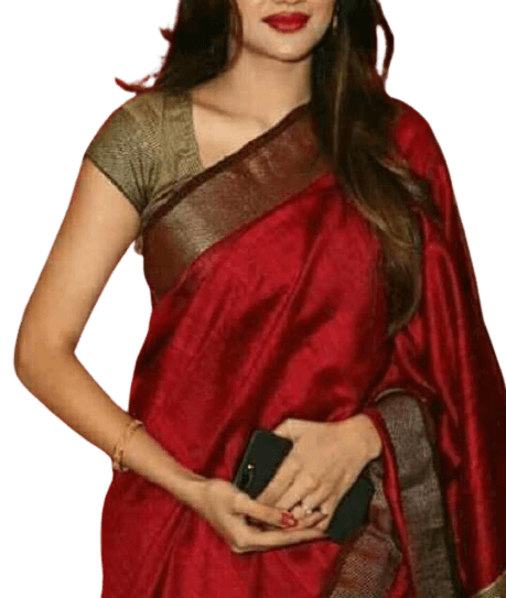 Linen plain saree silkzon.in