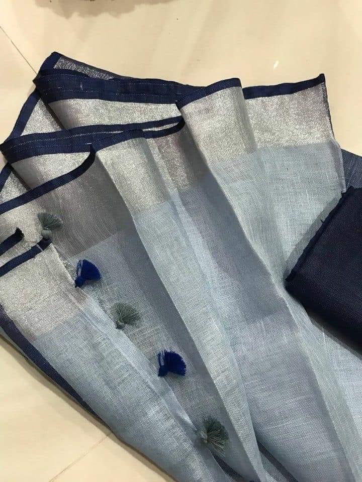 Linen plainsaree silkzon.in