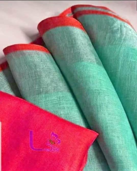 Linen plain saree silkzon.in