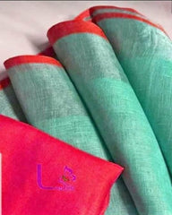 Linen plain saree silkzon.in