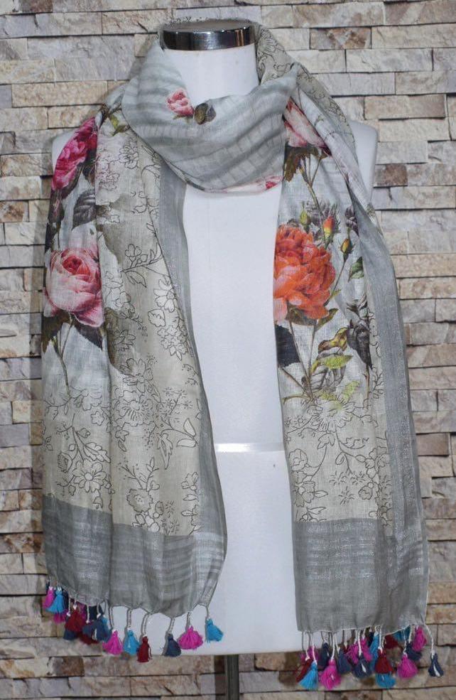 Linen digitalprintdupatta silkzon.in