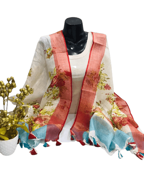 Linen digitalprintdupatta silkzon.in