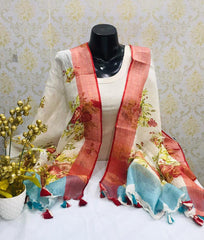 Linen digitalprintdupatta silkzon.in