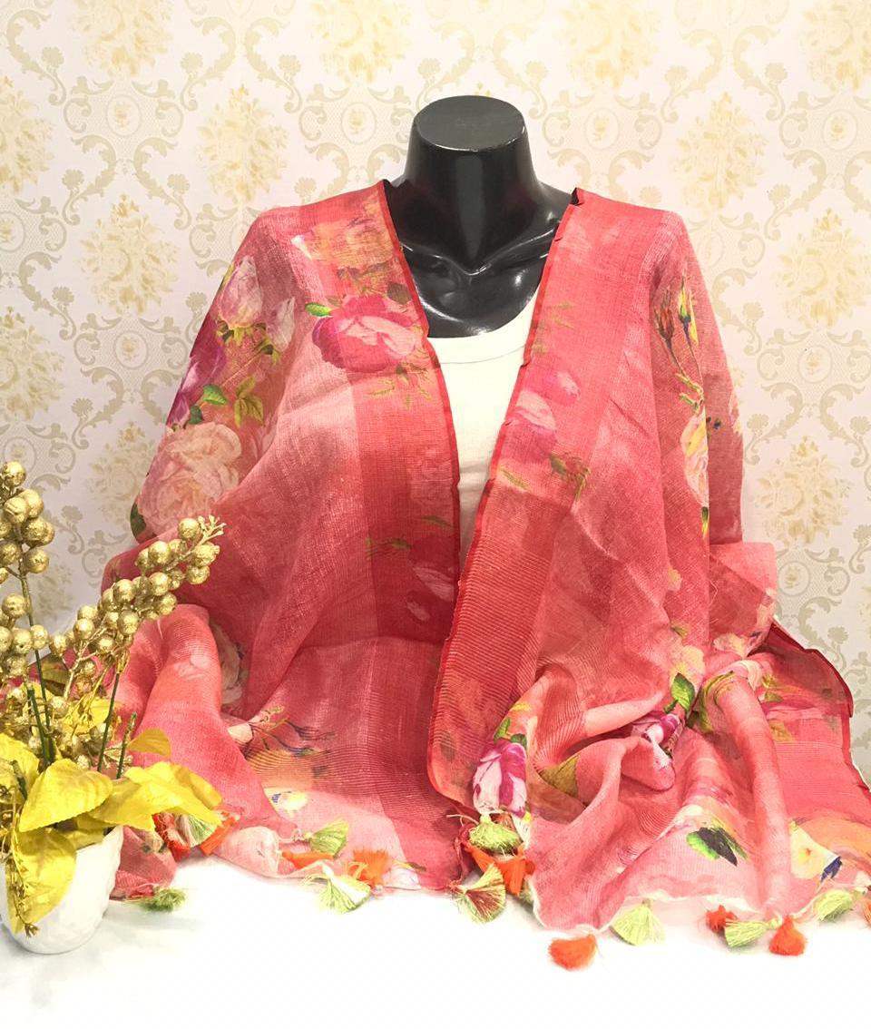 Linen digital printdupatta silkzon.in