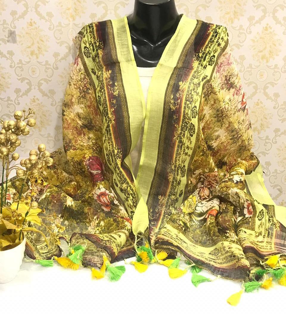 Linen digital print dupatta silkzon.in