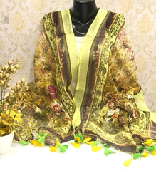 Linen digital print dupatta silkzon.in