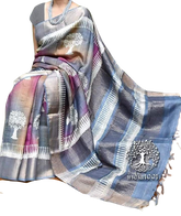 Pure Tussar Silk print saree