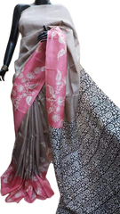 Pure Tussar Silk print saree