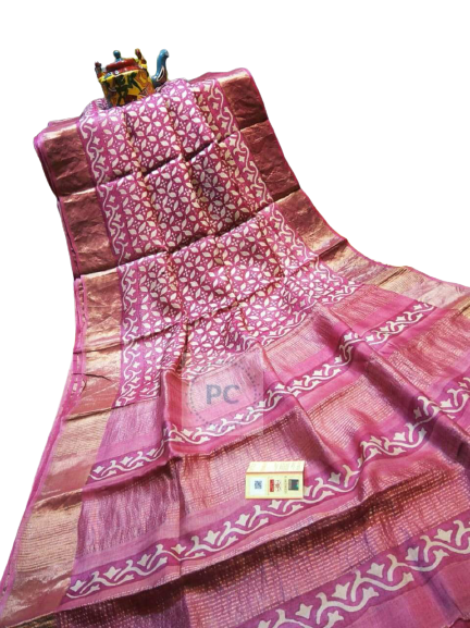 Pure Tussar Silk print saree