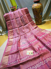 Pure Tussar Silk print saree
