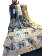 Pure Tussar Silk print saree