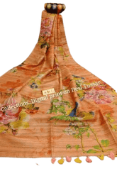 Handloom tussur silk digital print saree SILK ZONE