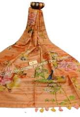 Handloom tussur silk digital print saree SILK ZONE