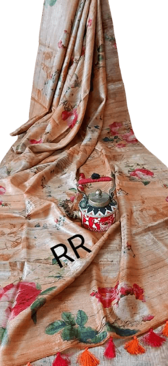 Handloom tussur silk digital print saree SILK ZONE