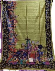 Pure Tussar Silk print saree