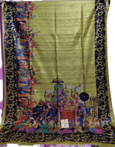 Pure Tussar Silk print saree