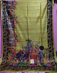 Pure Tussar Silk print saree