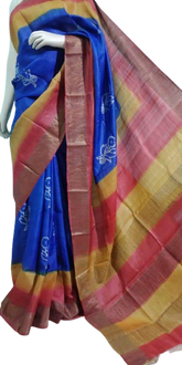Pure Tussar Silk print saree