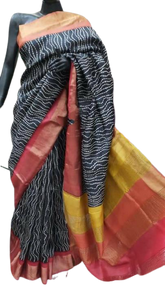 Pure Tussar Silk print saree