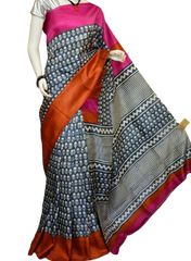 Pure Tussar Silk print saree