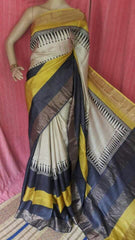 Pure Tussar Silk print saree