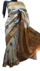 Pure Tussar Silk print saree