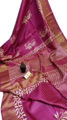 Pure Tussar Silk print saree