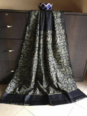 Pure Tussar Silk print saree